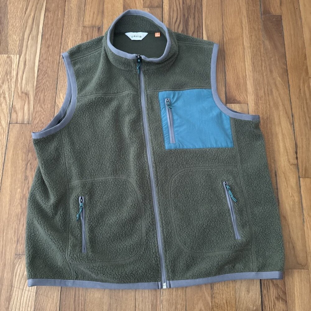 Orvis Fleece Vest Men's Full Zip Size XL